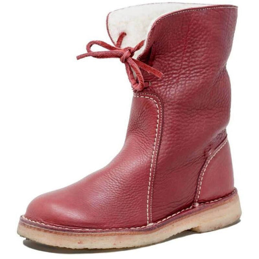 Large Size Women's Casual Lace-up Fleece Warm Martin Boots