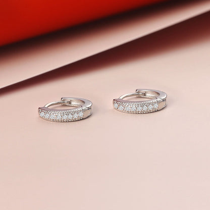 Vintage Earrings 3A Zircon White Gold Plated