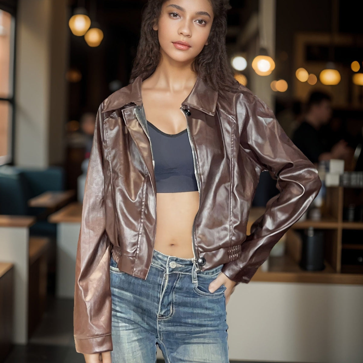 New Maillard Women's Motorcycle Clothing Cardigan Casual Jacket