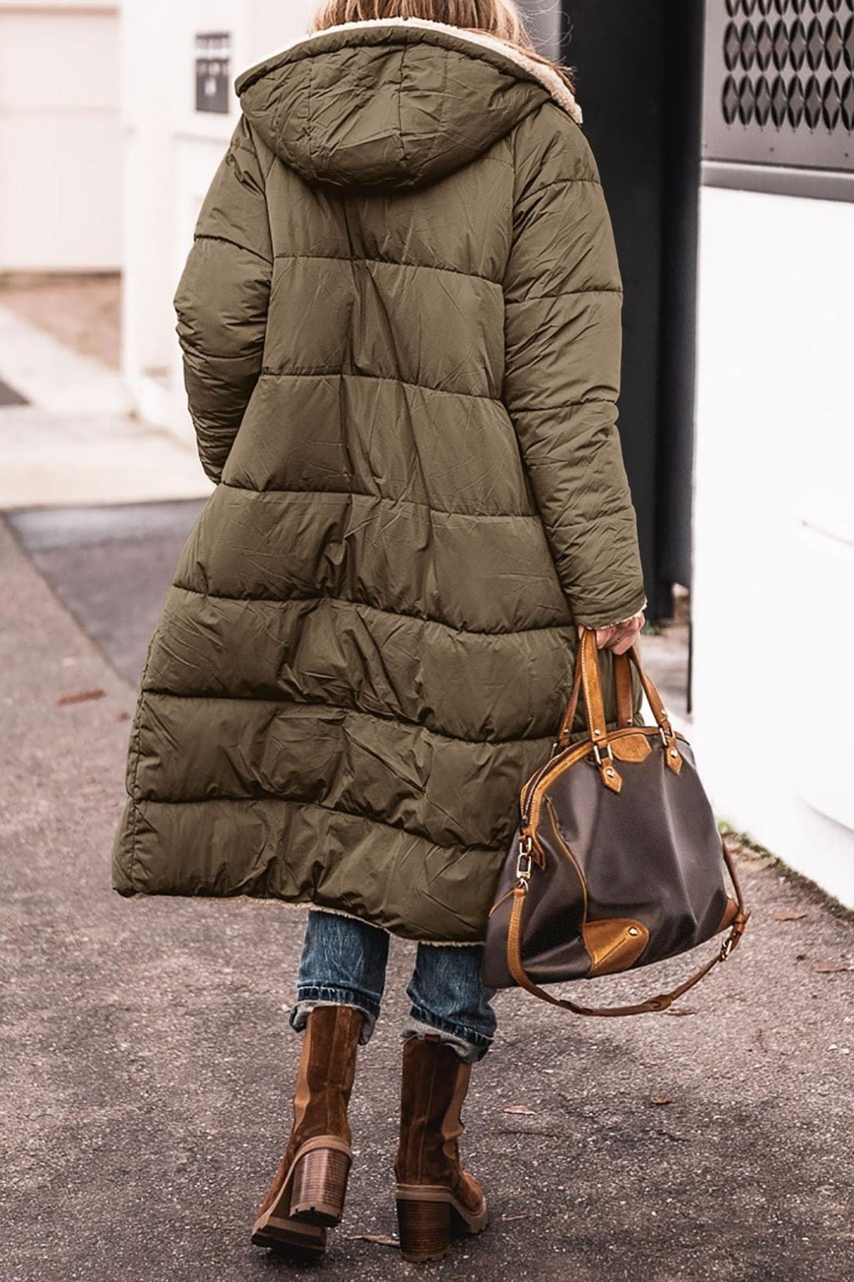 Solid Color Hooded Long Coat Winter Long Sleeve Double-sided Wear Slim Elegant Cardigan Jacket Top Women's Clothing