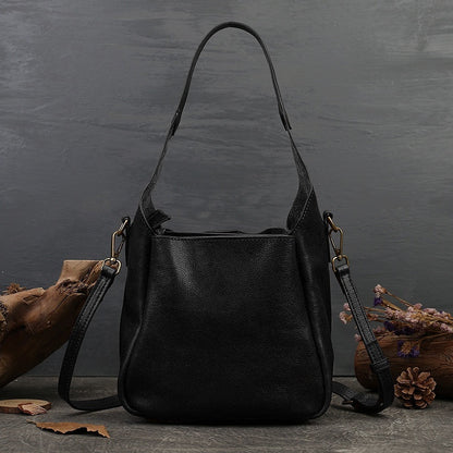 Solid Color Women's Portable Cross-body Bag First Layer Cowhide