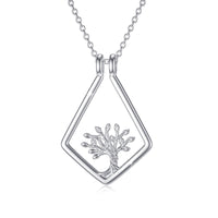 Tree of Life Ring Holder Pendant Necklace in 925 Sterling Silver