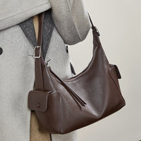 Womens Large-Capacity Casual Leather Shoulder And Crossbody Bag