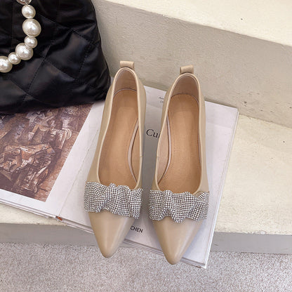 Top Layer Cowhide Pointed Toe Fashion Single Shoes Women