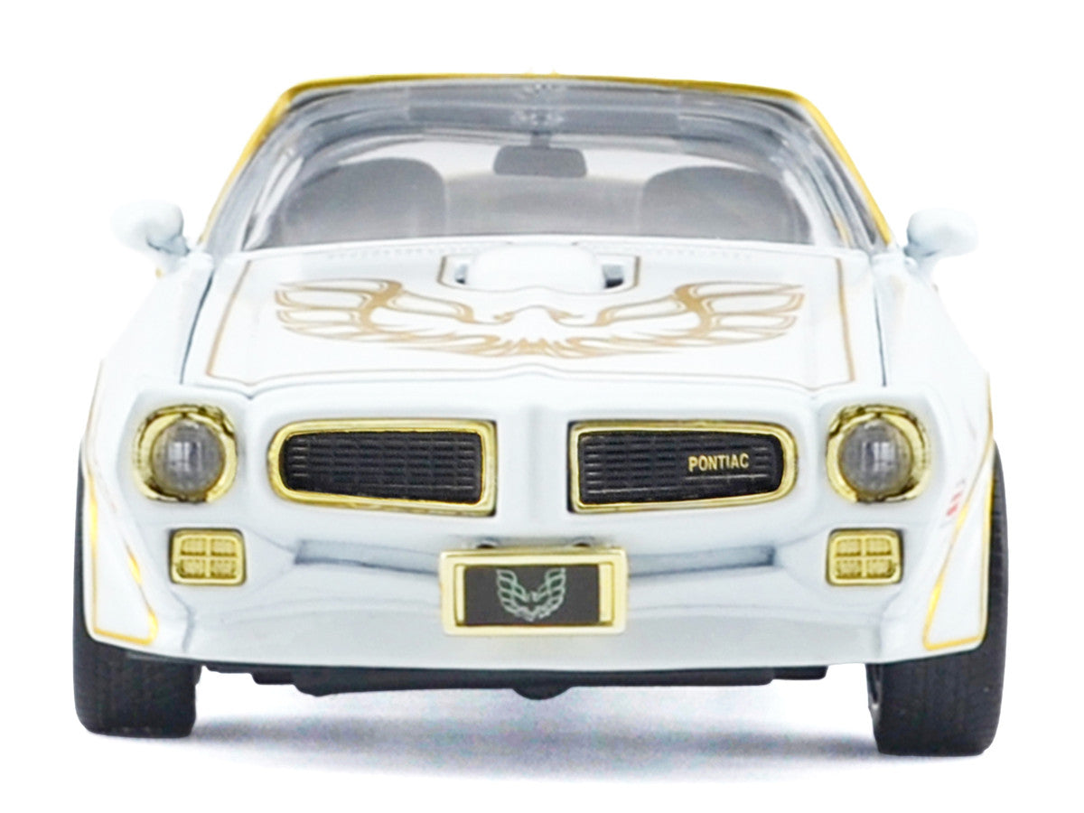 1973 Pontiac Firebird Trans Am White Metallic with Gold Accents "Luxe Legends" Series 1/24 Diecast Model Car by Motormax