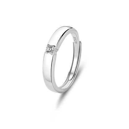 S925 Silver Adjustable Ring For Couples