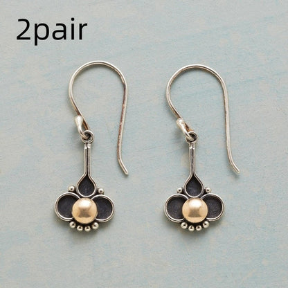 Women's Vintage Moonstone Heart-shaped Earrings