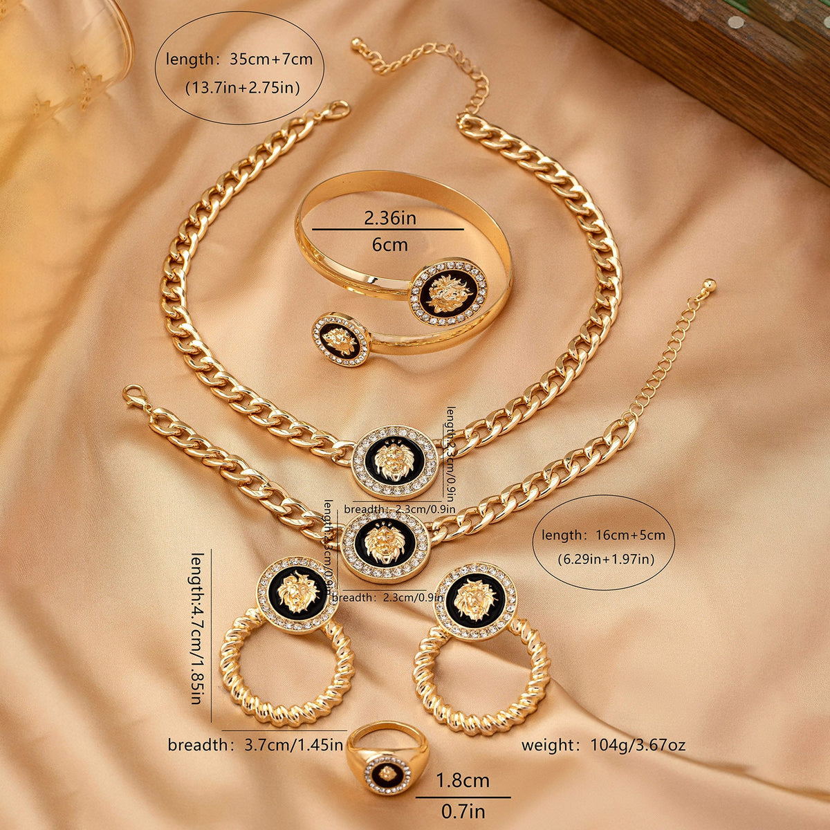 Creative Fashion Lion's Head Ornament Suit For Women