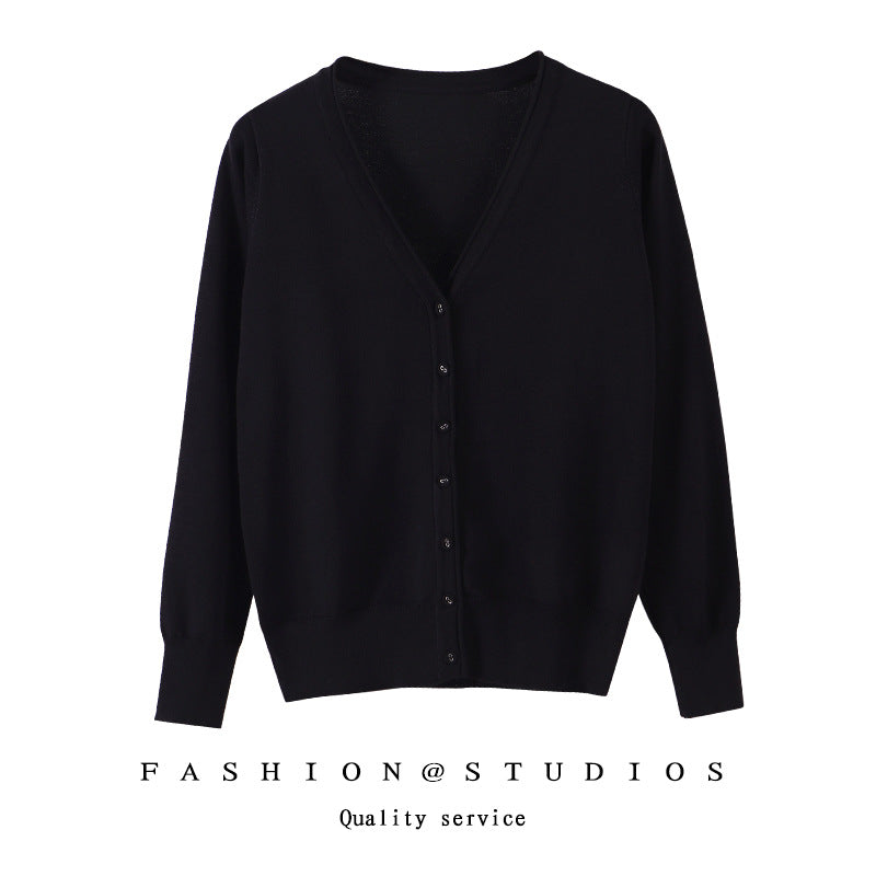 Women's Slim-fit SpringAutumn Plus-size Knitted Cardigan
