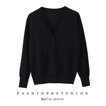 Women's Slim-fit SpringAutumn Plus-size Knitted Cardigan