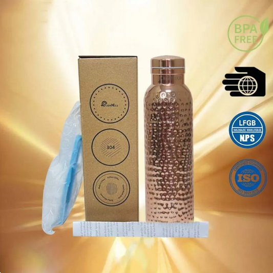 Electroplated Gold Textured Sports Water Bottle