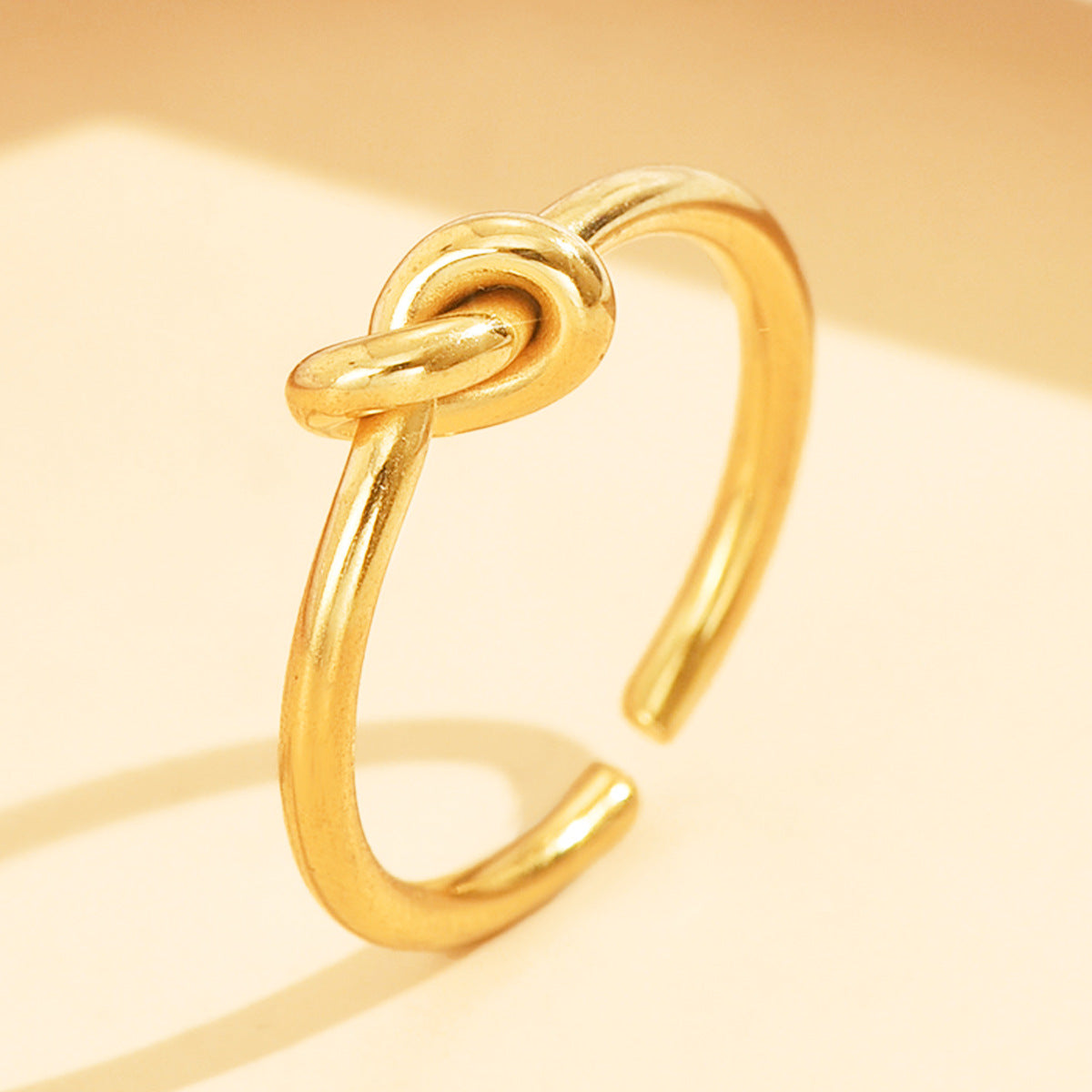 Stainless Steel Ring With A Braided Cord And Adjustable Opening