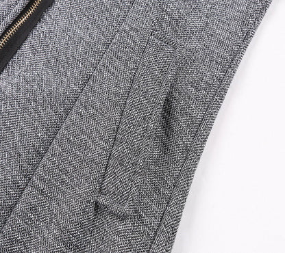 Women Warm Slim Full Zipper Coat Thick Woolen Coat Female Fall Winter Windbreaker Hooded Diagonal Zipper Women's Clothing