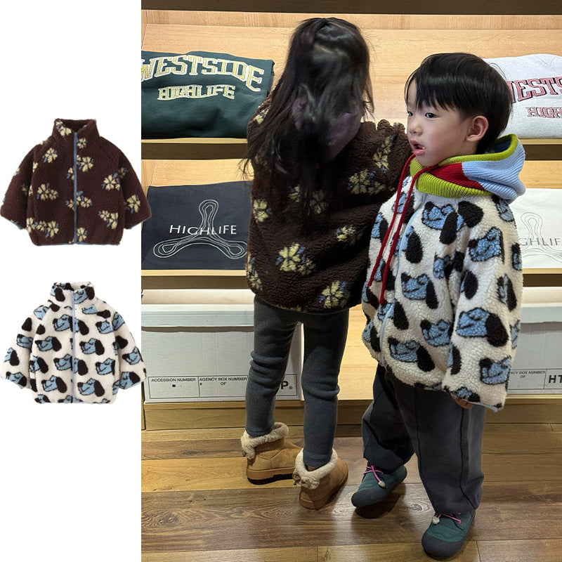 Girl Thickened Fleece Jacket For Kids