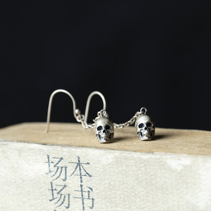 S925 Sterling Silver Skull Eardrops