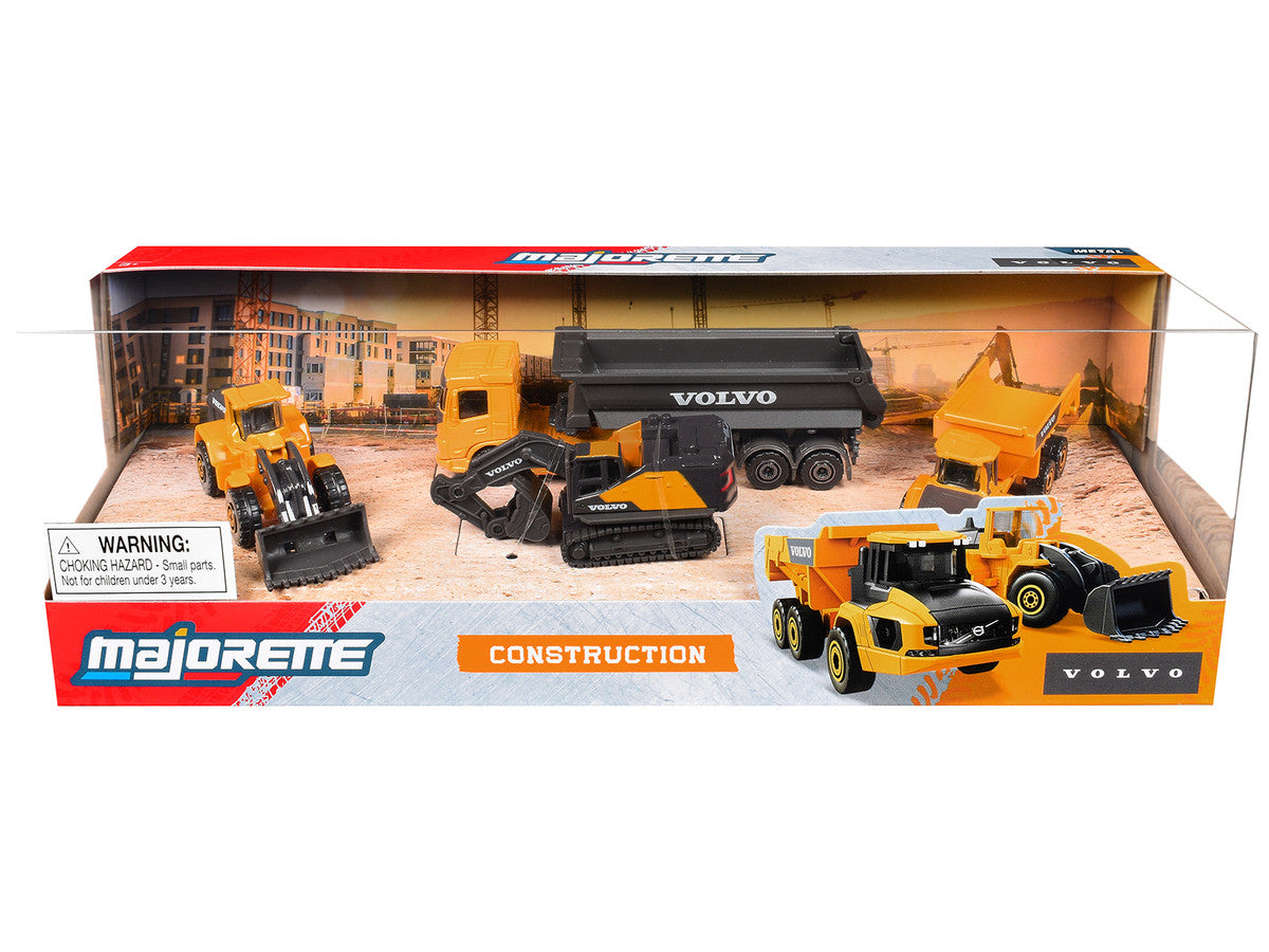 "Volvo Construction" (2026) 4 Piece Set 1/64 Diecast Model Cars by Majorette