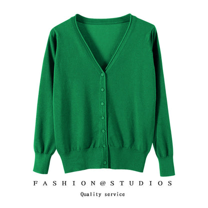 Women's Slim-fit SpringAutumn Plus-size Knitted Cardigan