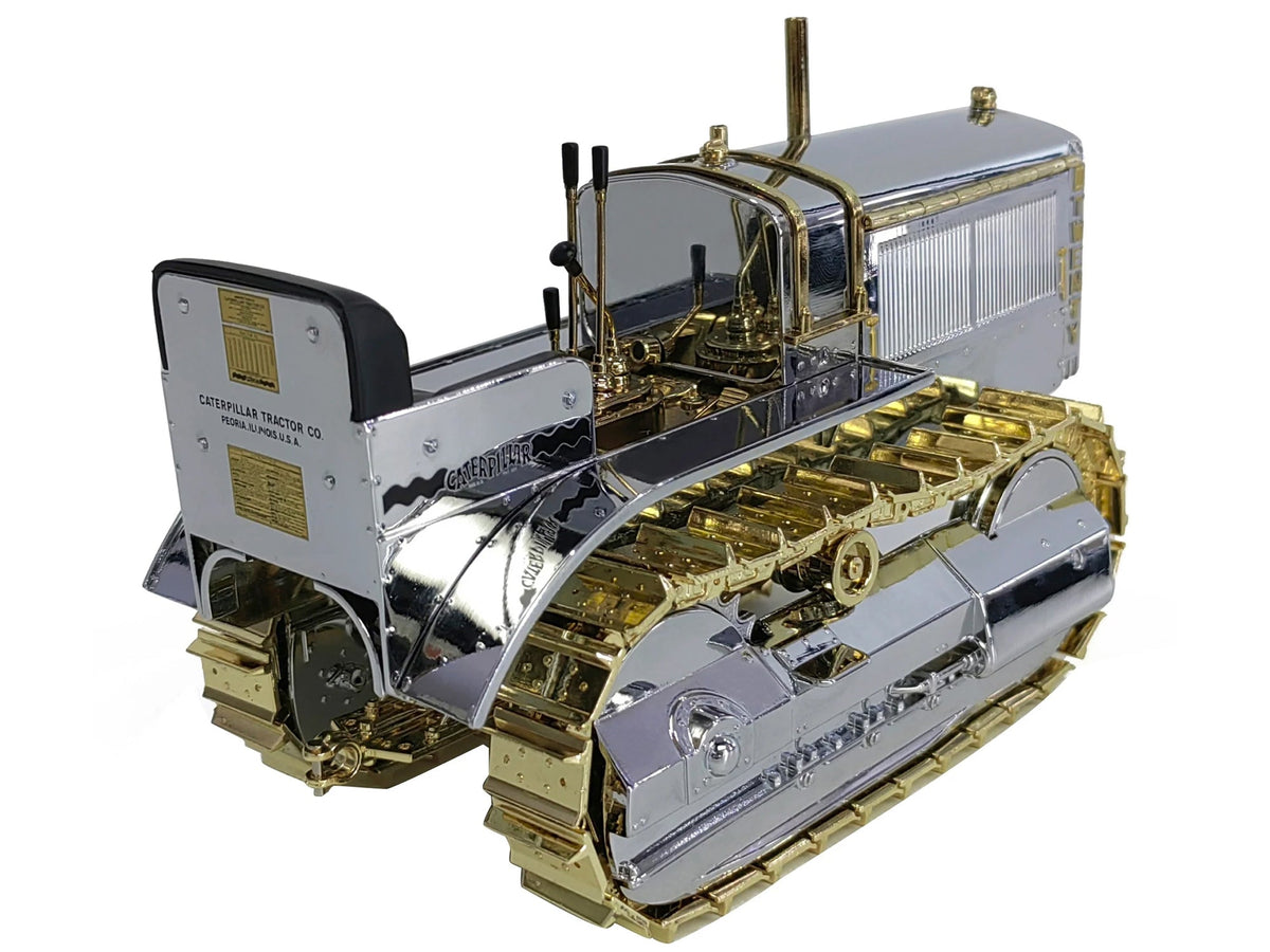 CAT Caterpillar Twenty Tractor "100th Anniversary" Chrome and Gold "Centennial Series" 1/16 Diecast Model by Diecast Masters