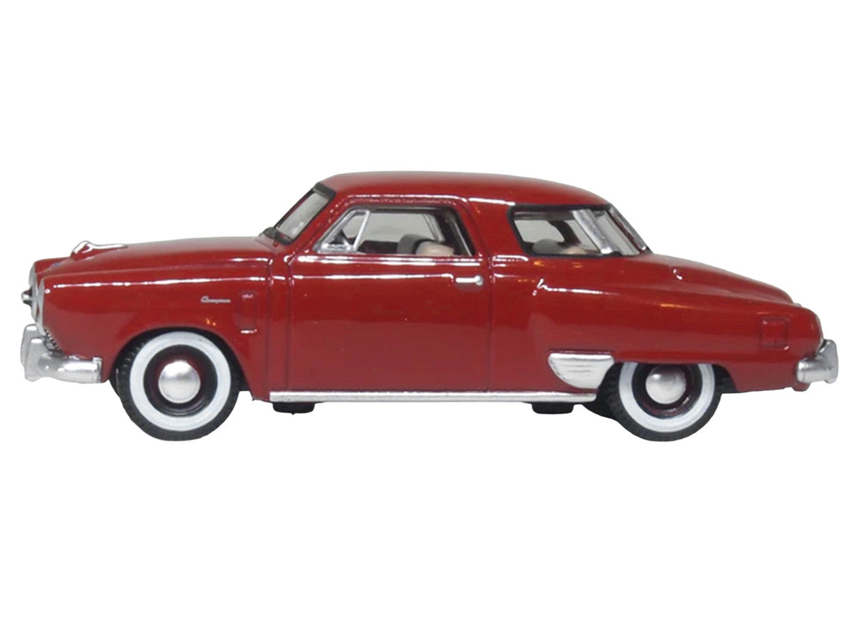 1950 Studebaker Champion Starlight Coupe Commanche Red 1/87 (HO) Scale Diecast Model Car by Oxford Diecast