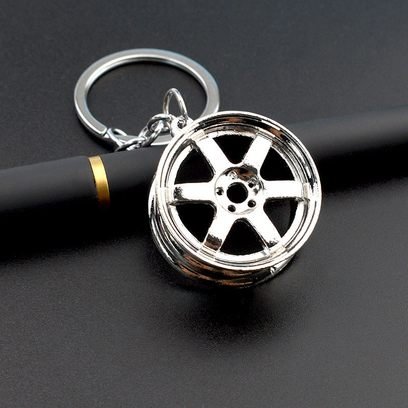 Creative Stereo Car Modification Fittings Wheel Hub Metal Keychains