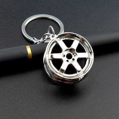 Creative Stereo Car Modification Fittings Wheel Hub Metal Keychains