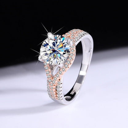 Moissanite Female Diamond Silver Ring