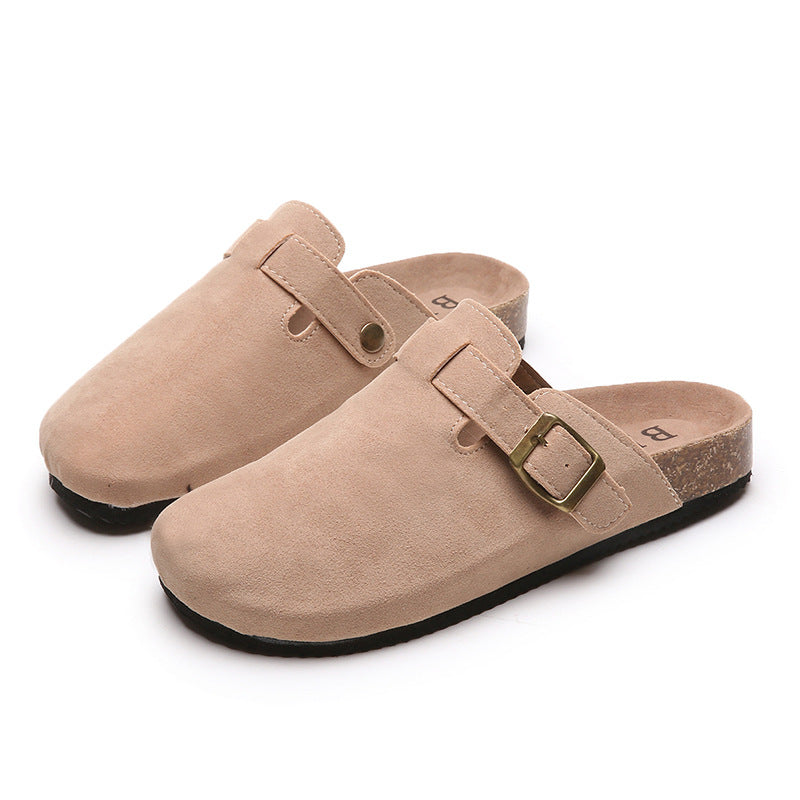 Large 35-45 Vintage Women's Shoes Slip On Flat Bottomed Half Slippers