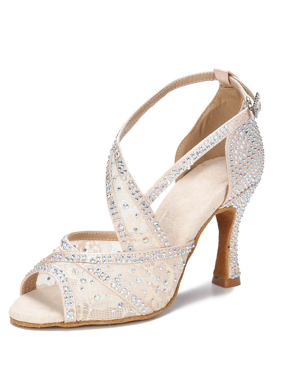 Diamond-Embedded Latin Dancing Shoes Women's Adult