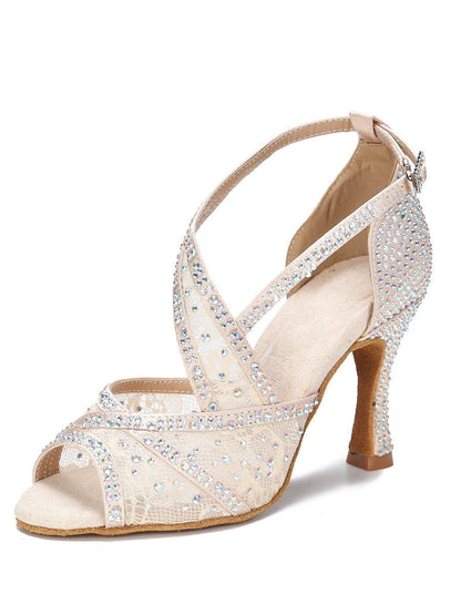 Diamond-Embedded Latin Dancing Shoes Women's Adult