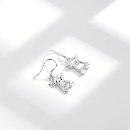 925 Sterling Silver Highland Cow Necklace Cow Earrings Cow Jewelry