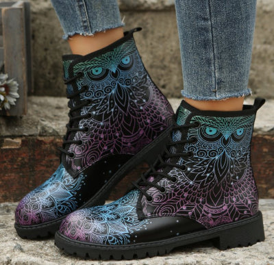 Casual Lace-Up High-Top Round Toe Martin Boots