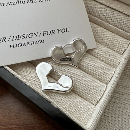 S925 Sterling Silver Heart Earrings