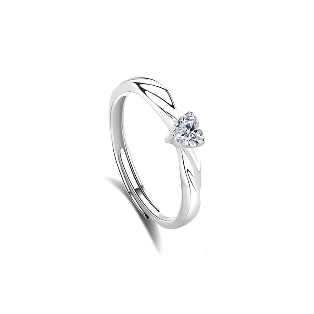 S925 Silver Adjustable Ring For Couples