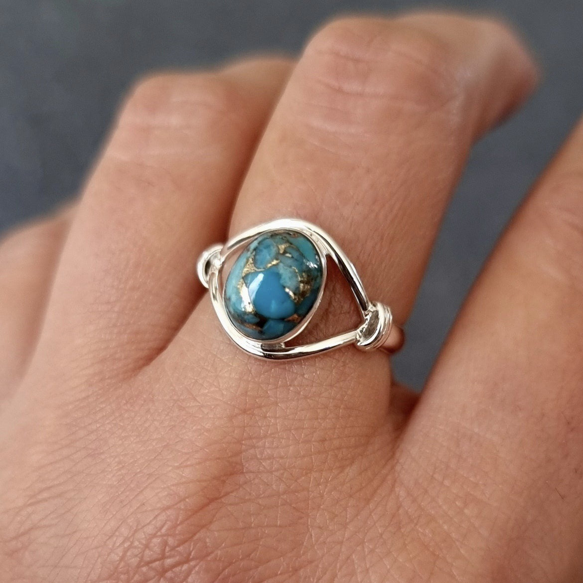 Turquoise Ring Unique Lady Simple Fashion