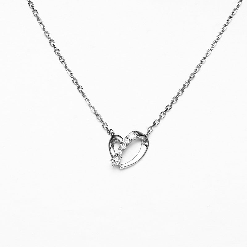 S925 heart-shaped zircon necklace
