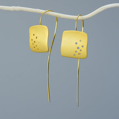 Imperfect Square Sterling Silver S925 Earrings