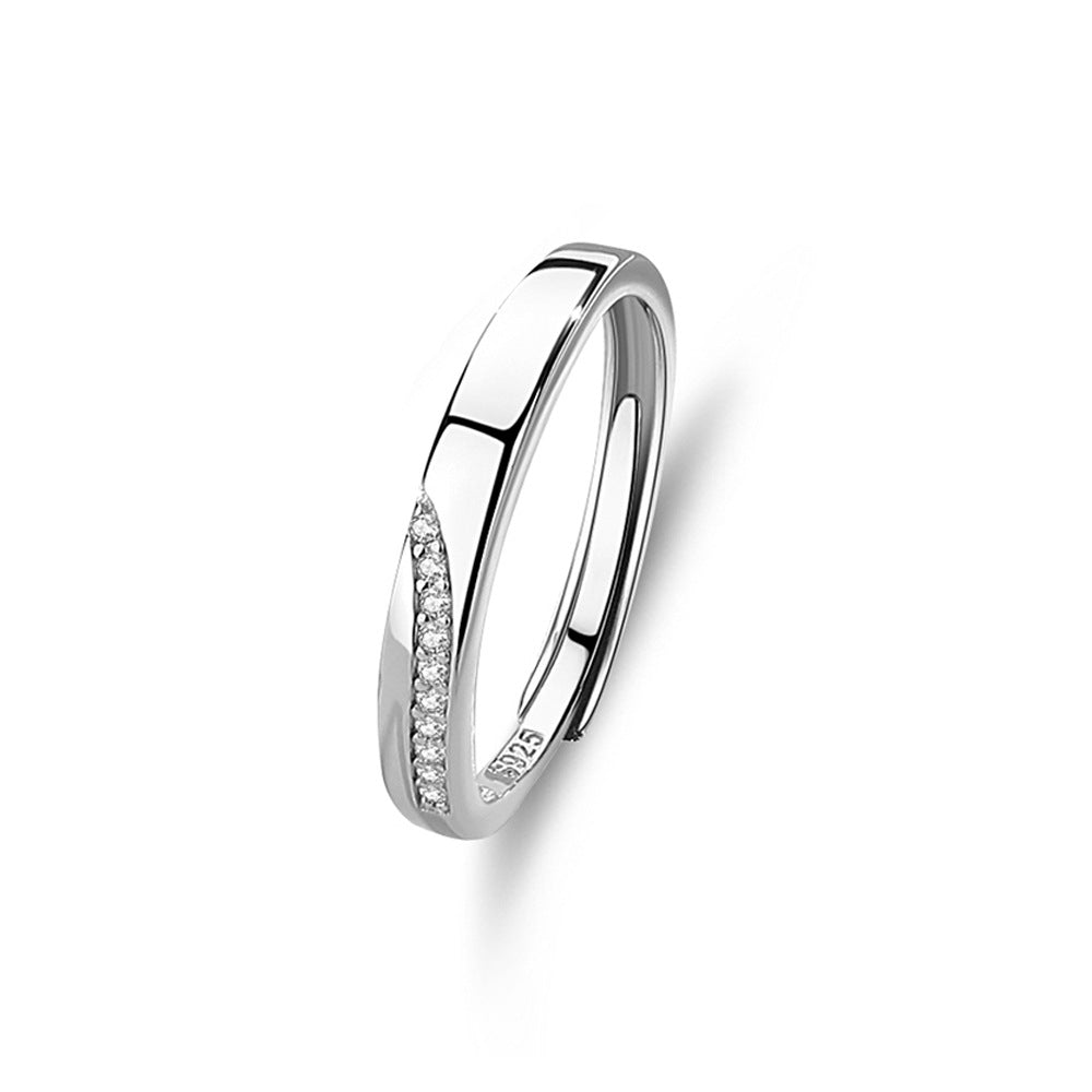 S925 Silver Adjustable Ring For Couples