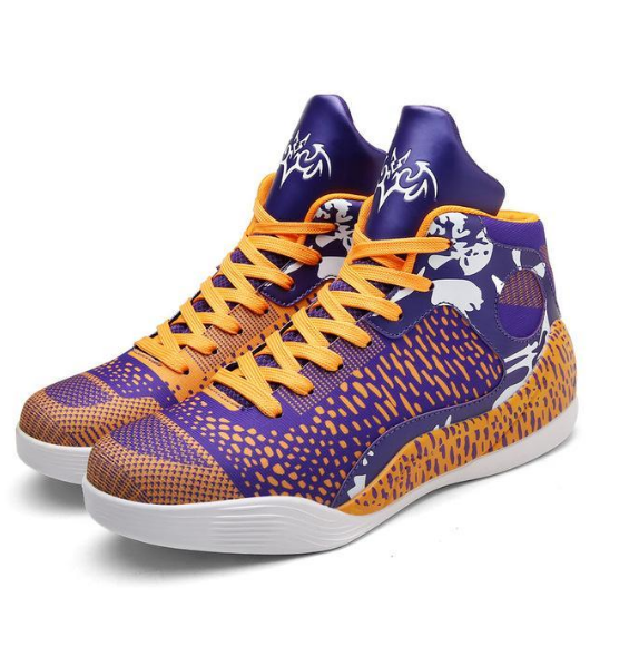 Couple High Top Basketball Shoes - Graffiti Style