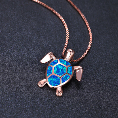 Fashion Turtle Simple Necklace Stud Earrings Set