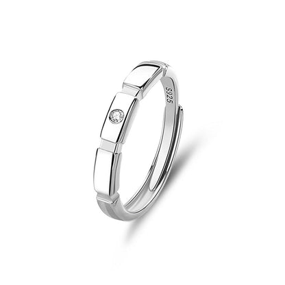 S925 Silver Adjustable Ring For Couples