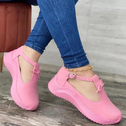 New Platform Buckle Fringe Solid Color Suede Casual Sneakers
