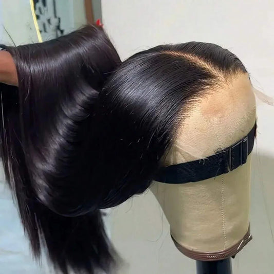 Full Frontal Real HD Lace Wig Human Hair Pre Plucked Bleached Knots 250% Density Straight Human Hair Wigs For Women 26 Inch