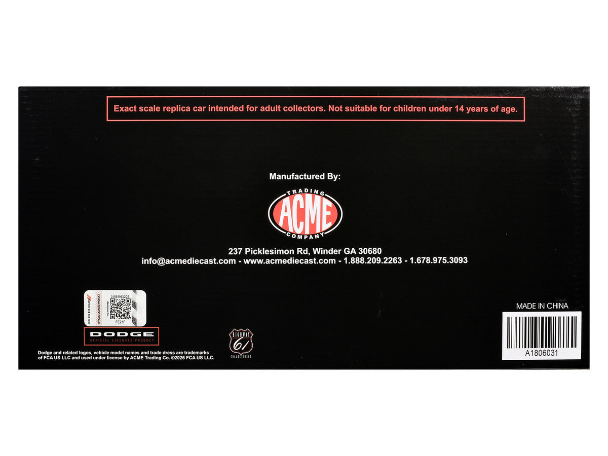 1970 Dodge Challenger "Boycott - 'Dandy' Dick Landy" White with Black and Red Stripes and Graphics Limited Edition to 500 pieces Worldwide 1/18 Diecast Model Car by ACME