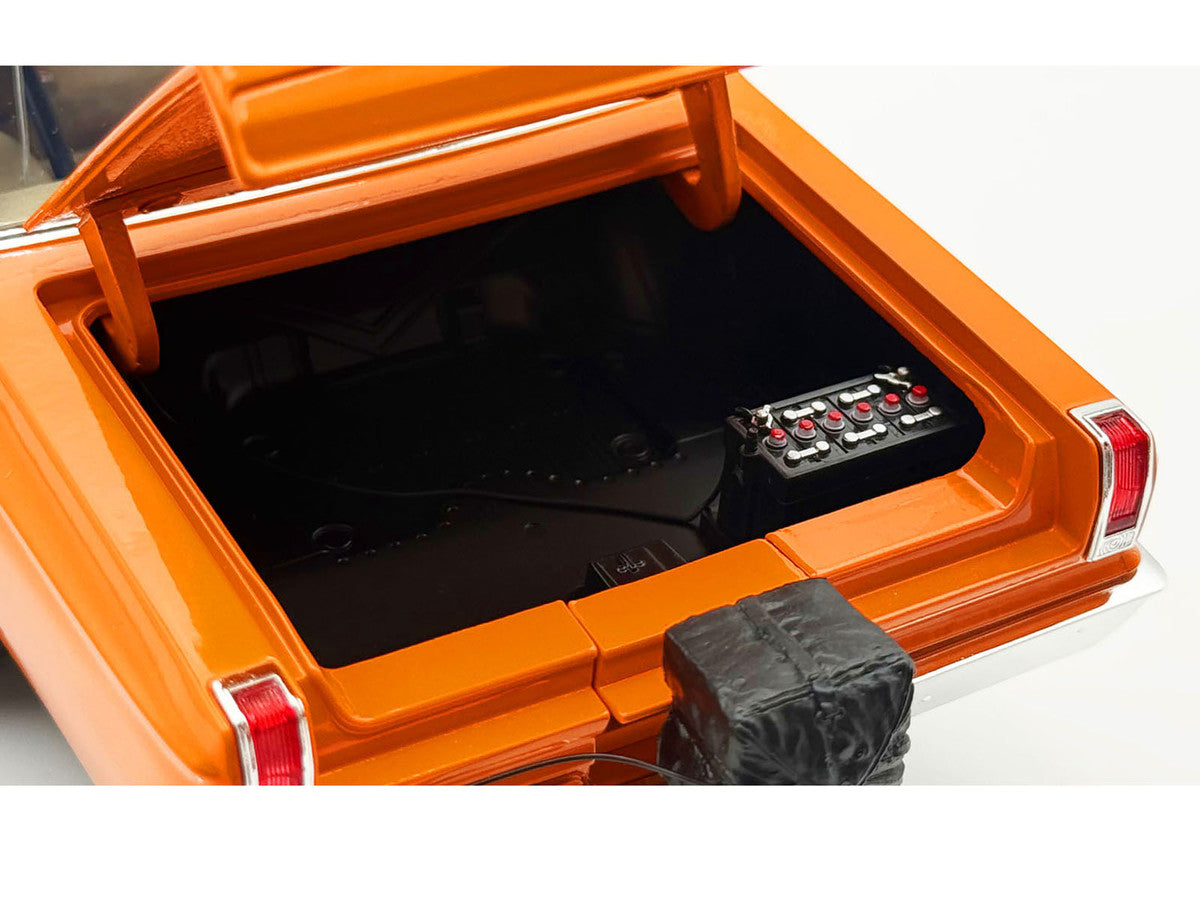 1965 Dodge Coronet AWB "Go Man Go" Go Mango Orange with Black Hood Limited Edition to 300 pieces Worldwide 1/18 Diecast Model Car by ACME