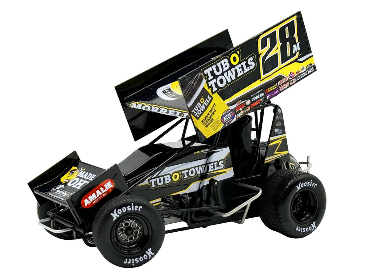 Winged Sprint Car #28M Conner Morrell "Tub O' Towels" (2026) 1/18 Diecast Model Car by ACME