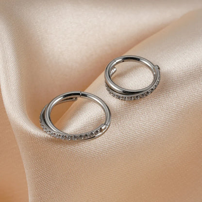 Right Grand Implant Grade Titanium Hinged Seamless Earrings Clicker Hoop Ring for Cartilage Helix Rook Septum Daith Tragus Conch
