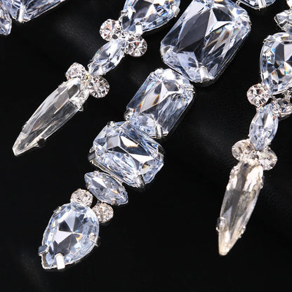 Stonefans Fashion Oversize Crystal Necklace for Women Exaggerated Drag Queen Multi-layer Rhinestone Necklace Irregular