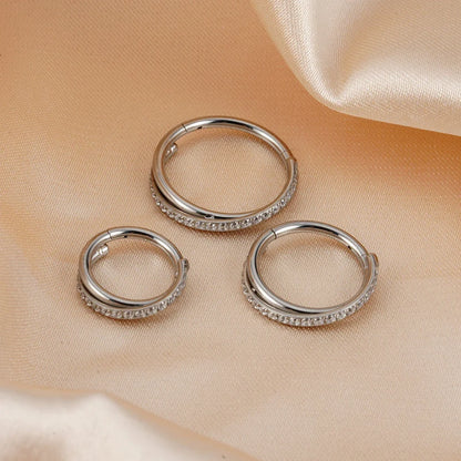 Right Grand Implant Grade Titanium Hinged Seamless Earrings Clicker Hoop Ring for Cartilage Helix Rook Septum Daith Tragus Conch