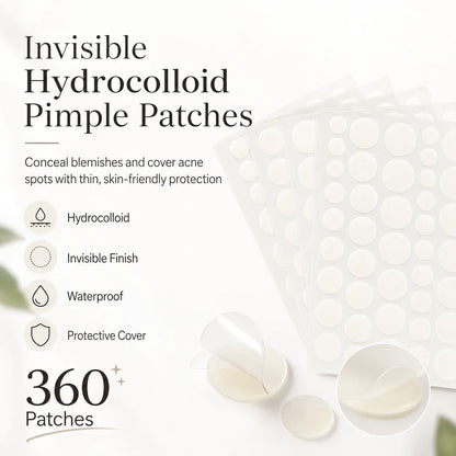 360pcs Face Acne Patch Invisible Skin Care Pimple Acne Patches Anti-inflammatory Healing Absorbing Spot Sticker Covering Acne