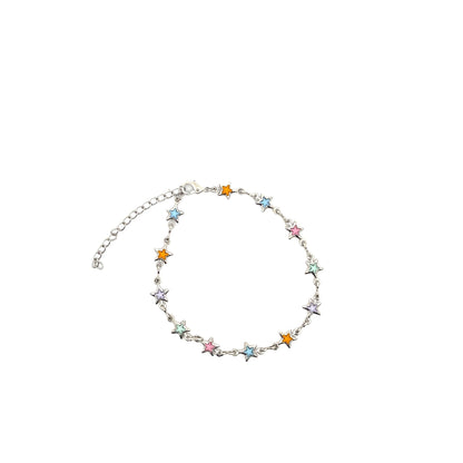Multicolor Star CZ Stone Charm Necklace (G13/I150/E274)